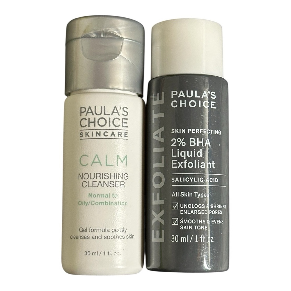 Paula's Choice 
Skin Perfecting 2% BHA Exfoliating Toner & CALM  Cleanser